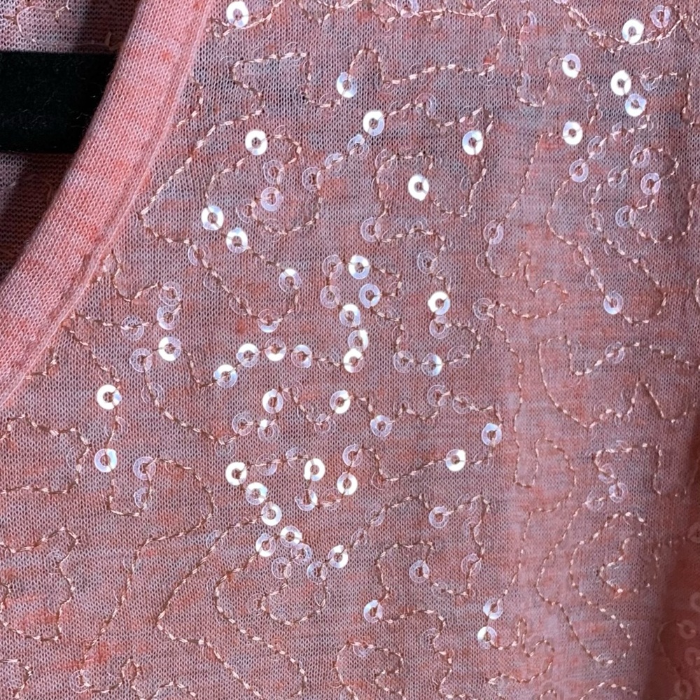 Pink Sequined Cold Shoulder Top - Picture 3 of 5